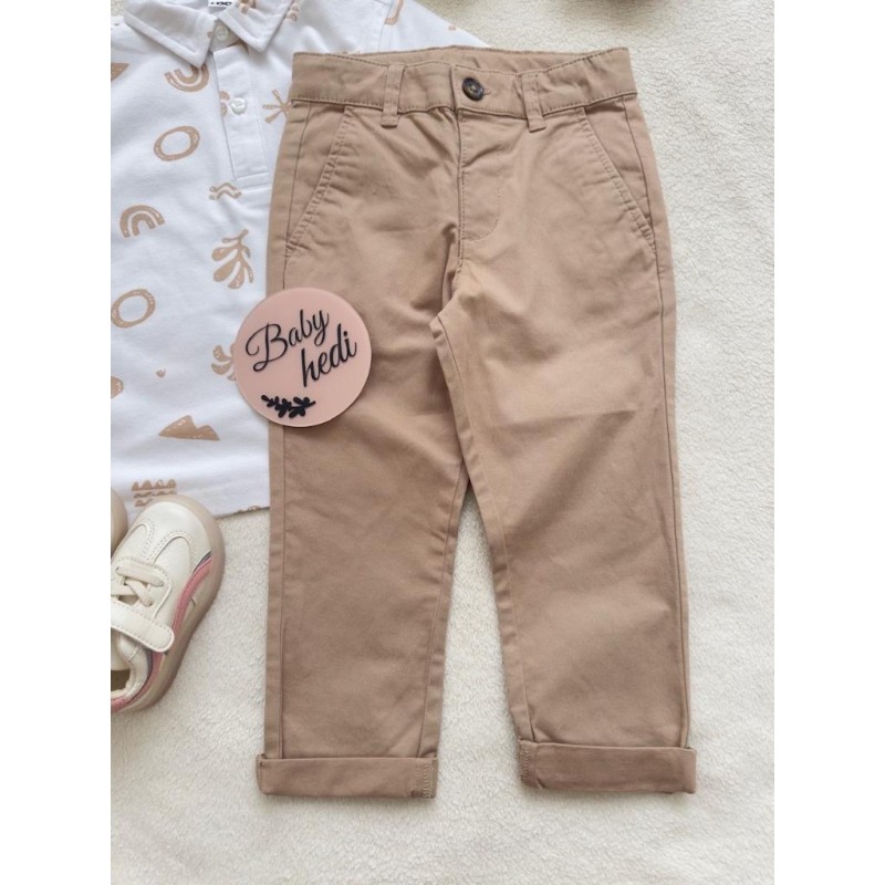 شلوار کتان کرم