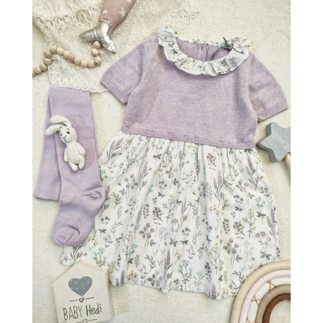 ست  دو تیکه پیراهن بافت یاسی و جوراب شلواری