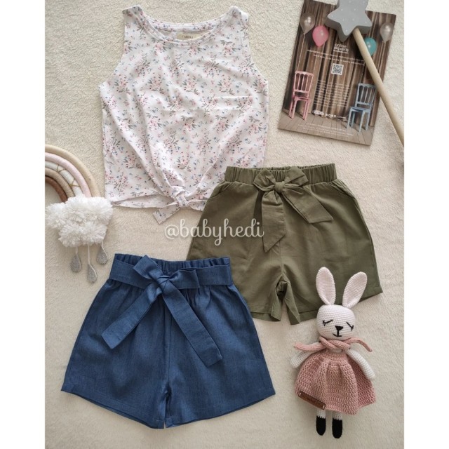 تاپ گره ای و شلوارک پاپیون