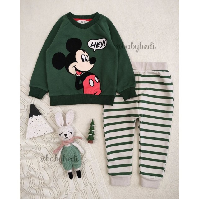 ست بلوز و شلوار میکی موس سبز