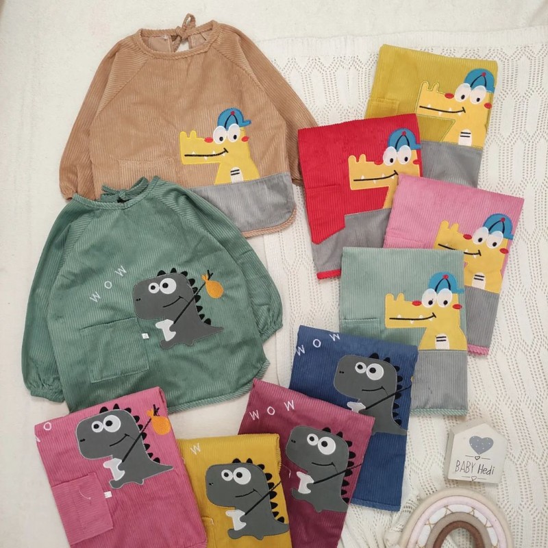 پیشبند آستین دار مخمل کبریتی