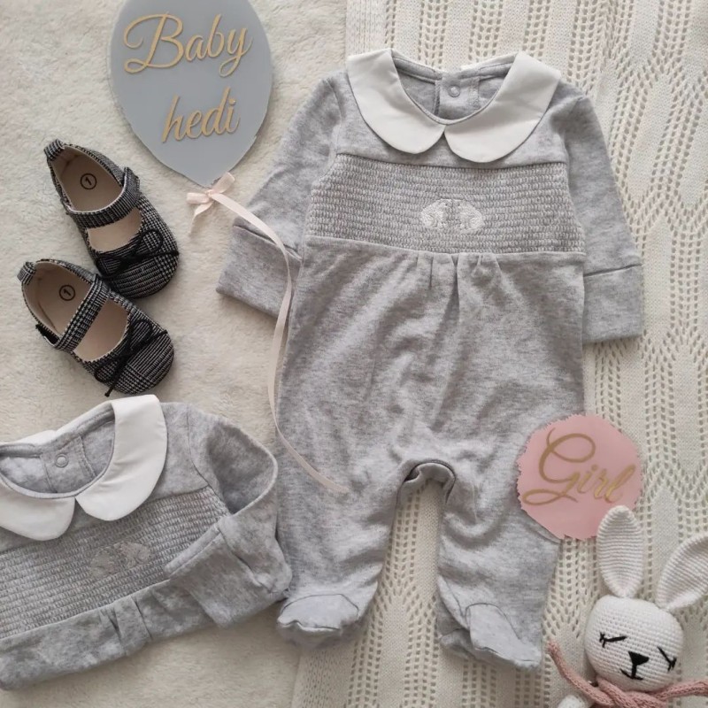 سرهمی اسموک دوزی یقه ب ب