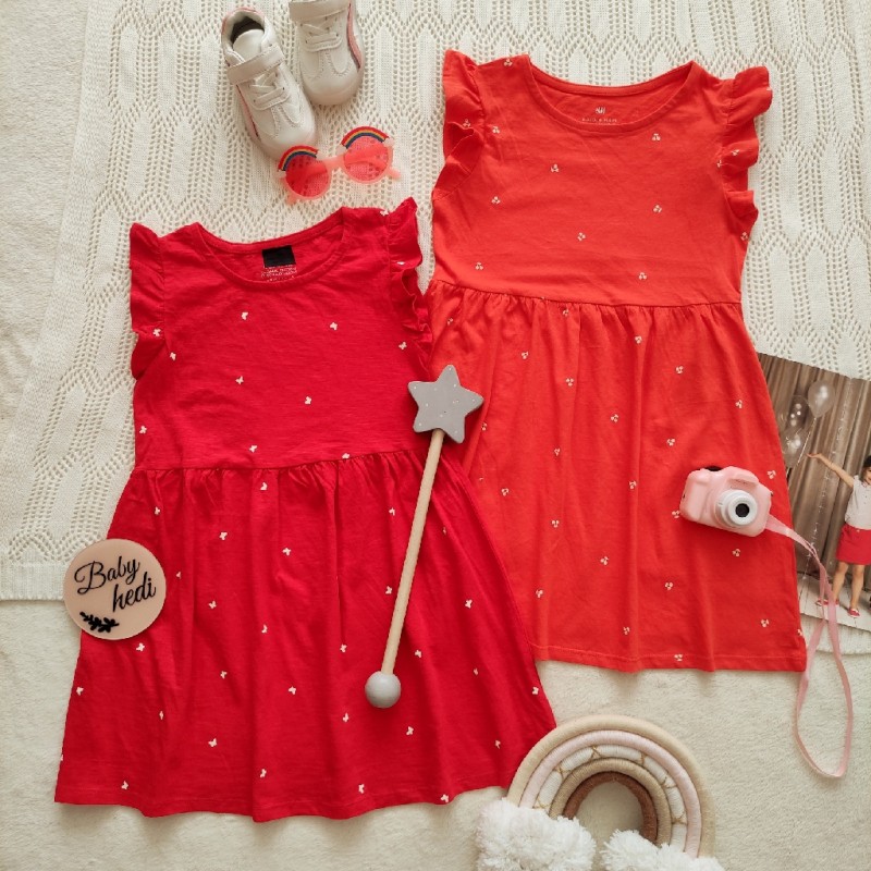 پیراهن های قرمز پروانه و نارنجی آلبالو