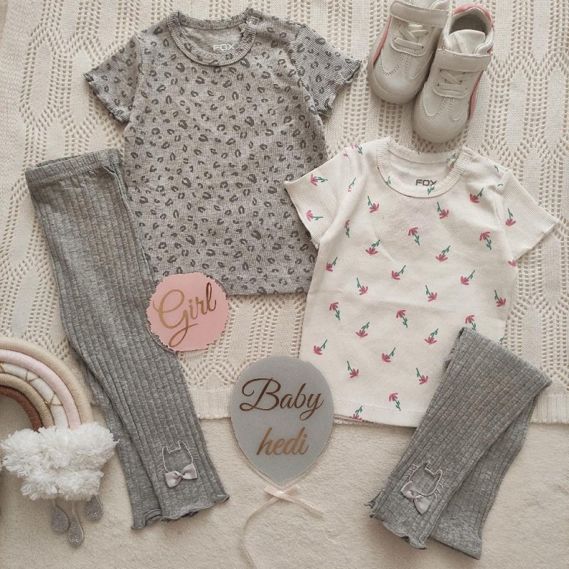 لگ و تیشرت کبریتی طرح پلنگی و گلدار