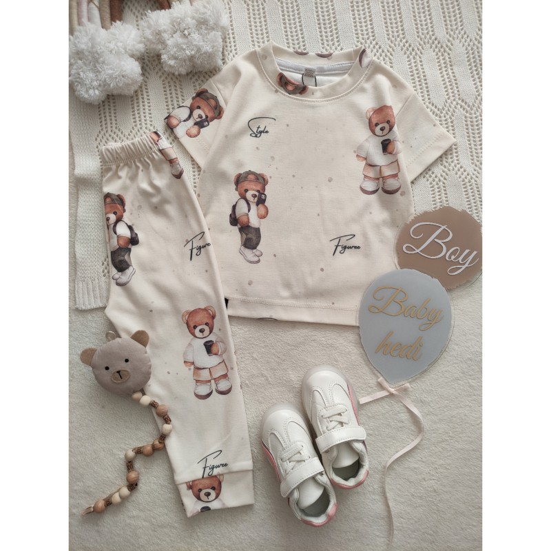 ست تیشرت و شلوار راحتی طرح خرس