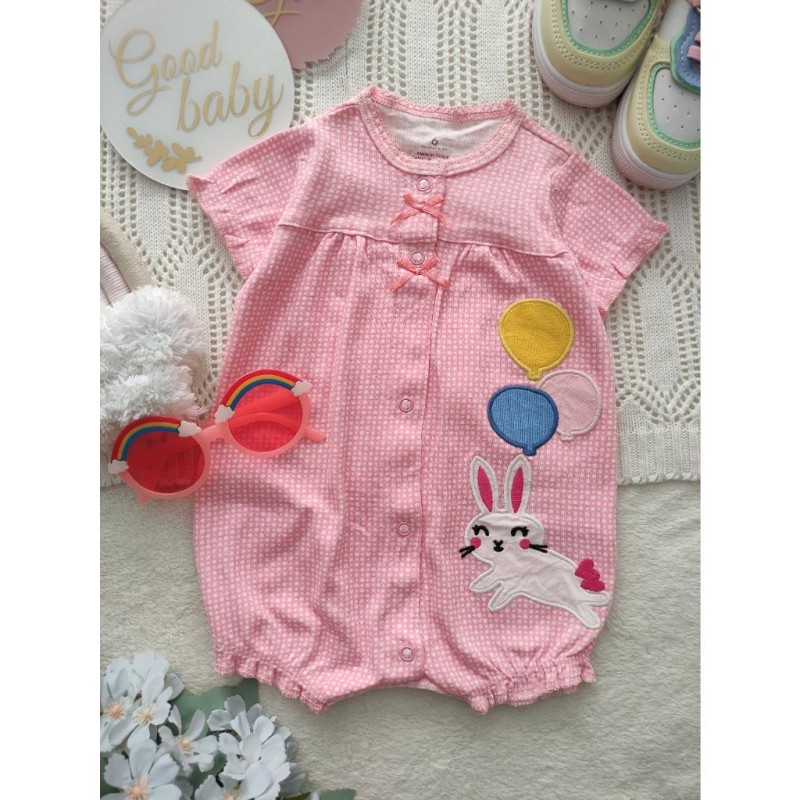 رامپر صورتی خرگوش و بادکنک