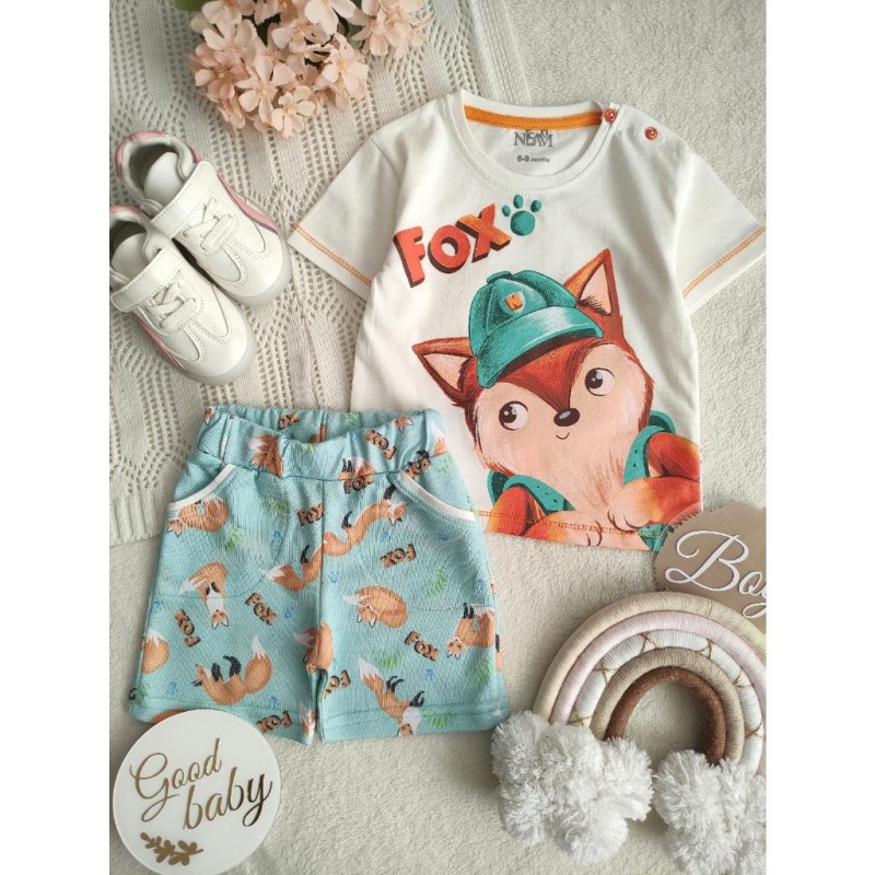 ست تیشرت و شلوارک روباه نارنجی