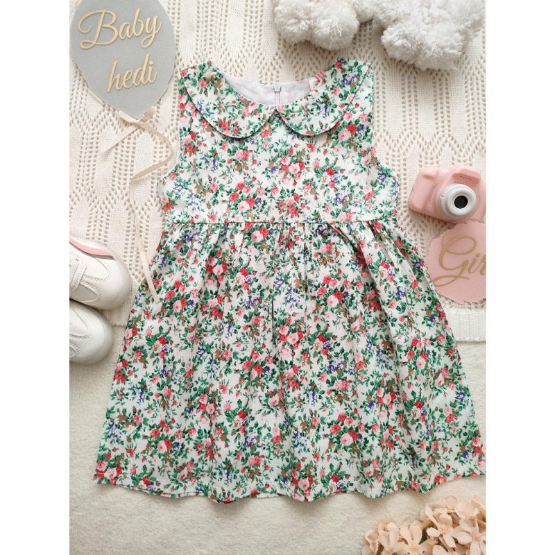 پیراهن گلدار یقه ب ب