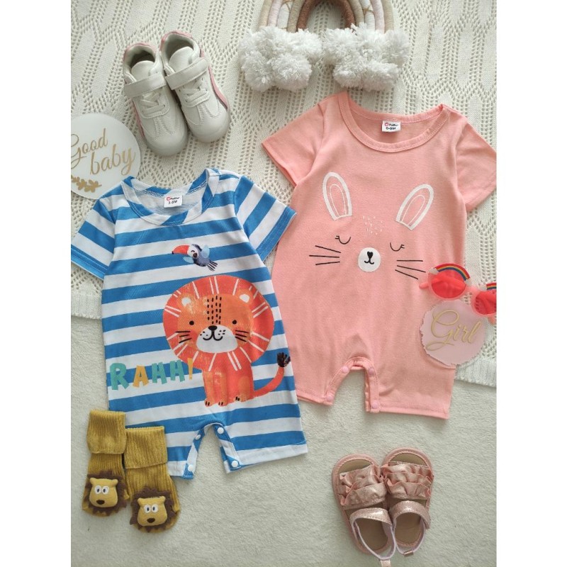 رامپرهای راه راه آبی شیر و خرگوش صورتی