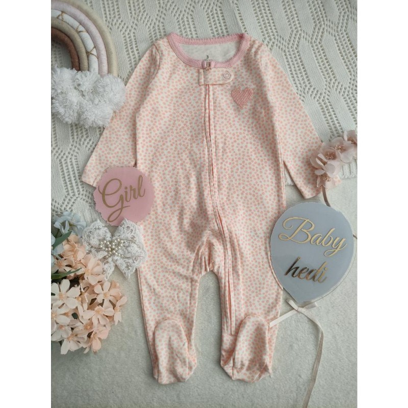 سرهمی خال خالی صورتی قلب