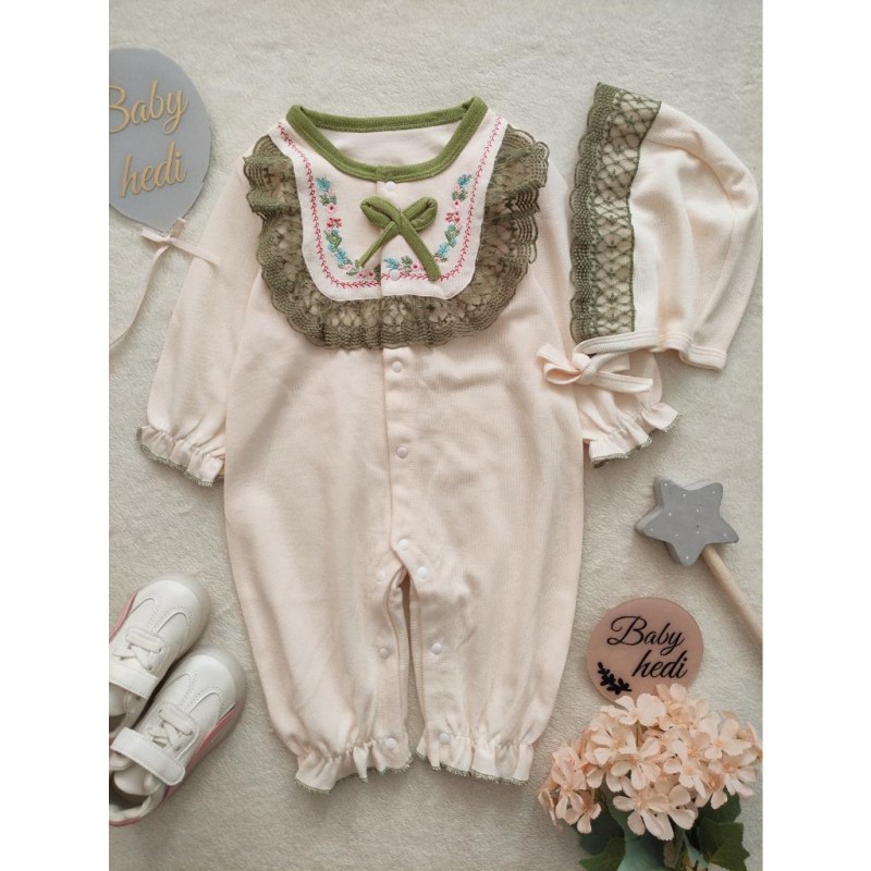 ست سرهمی مجلسی گیپوردار و کلاه پرنسسی