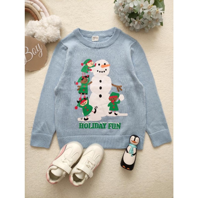 بلوز بافت آدم برفی آبی