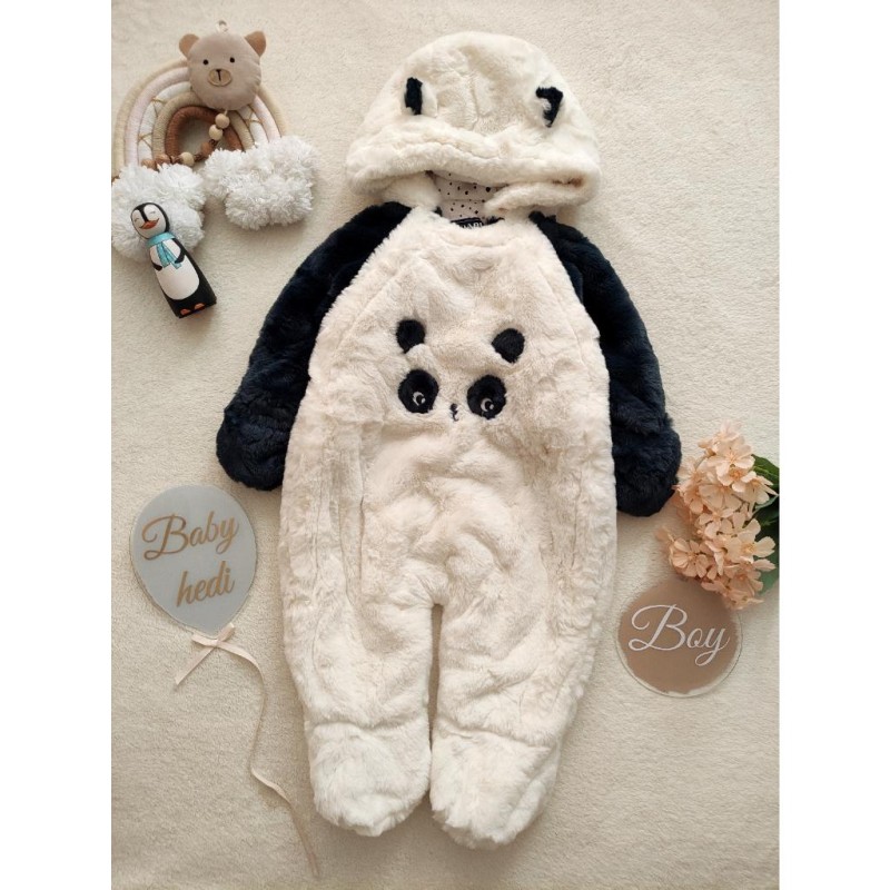 کاپشن سرهمی پاندا سرمه ای