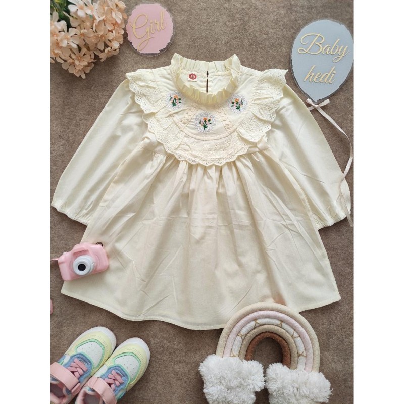 پیراهن گلدوزی بهار شیری