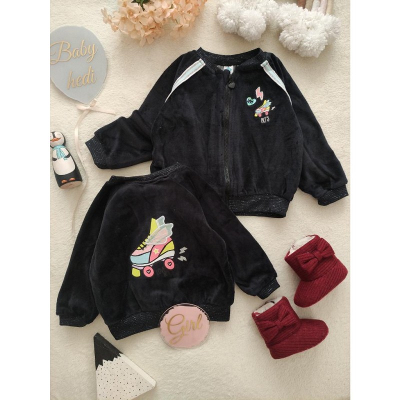 سوییشرت مخمل سرمه ای اسکیت