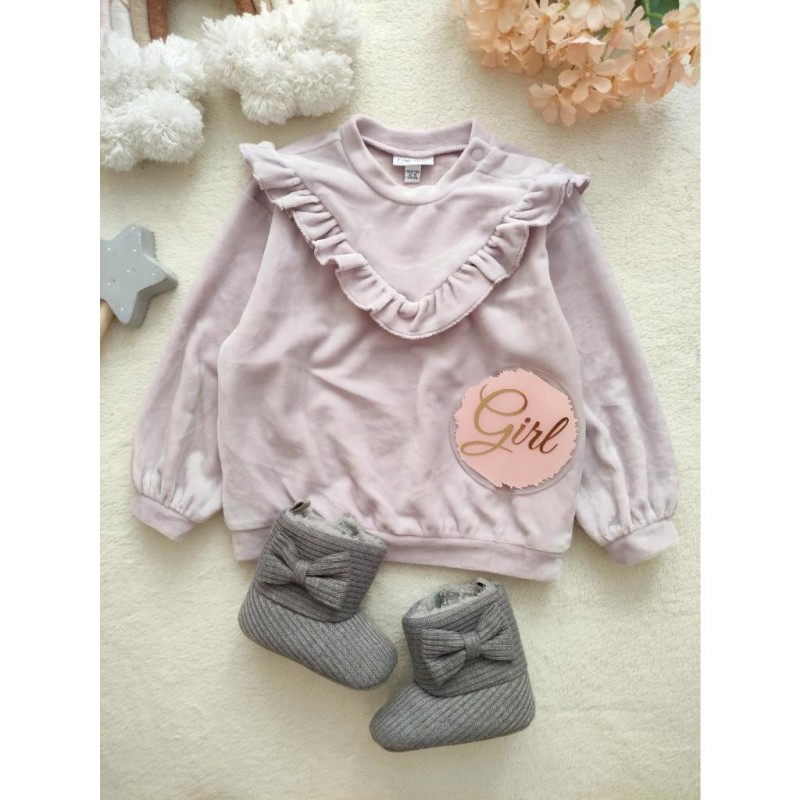 بلوز مخمل یاسی