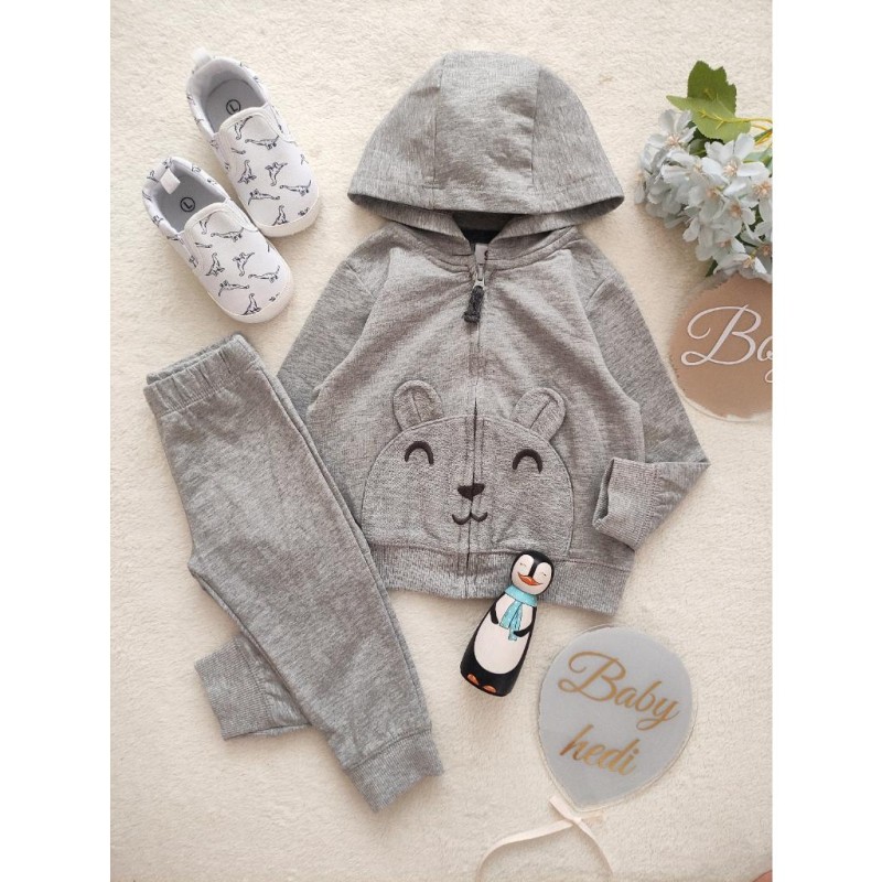 ست سوییشرت و شلوار خرسی طوسی