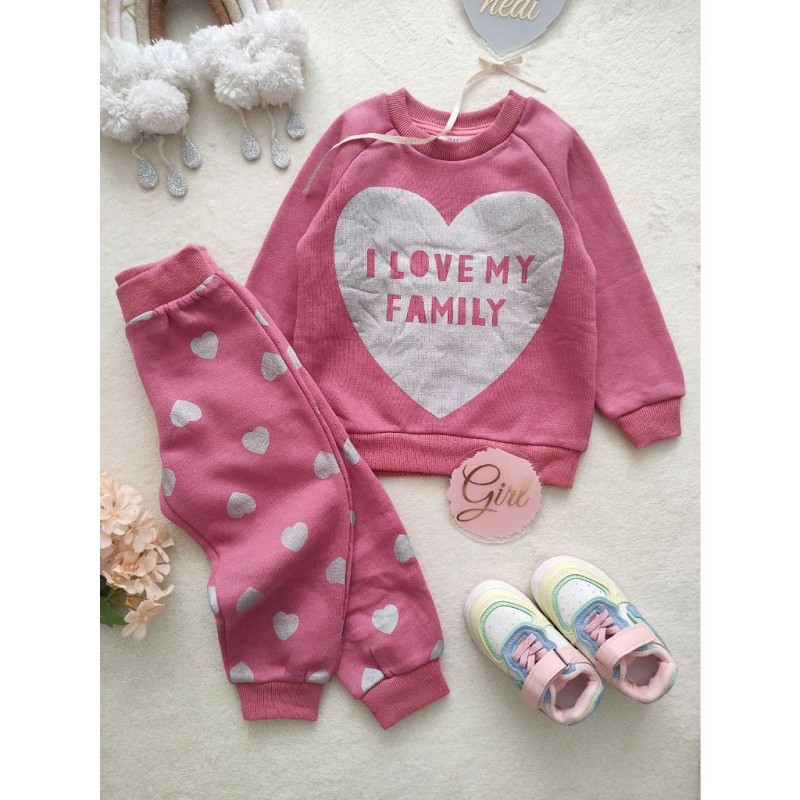 ست بلوز و شلوار قلب صورتی