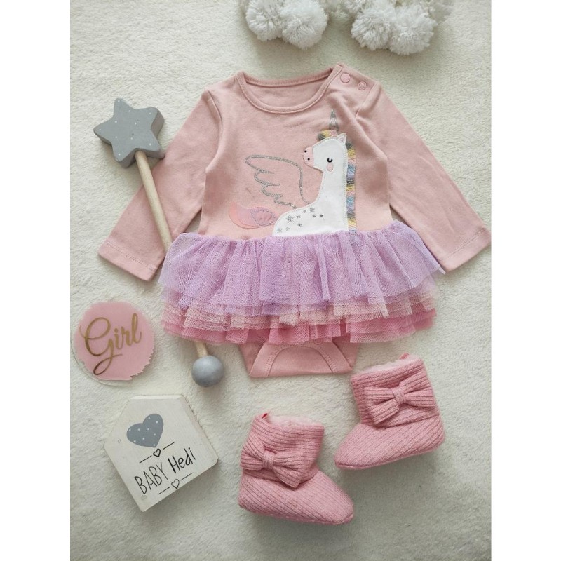 بادی دامن توردار طرح اسب تک شاخ