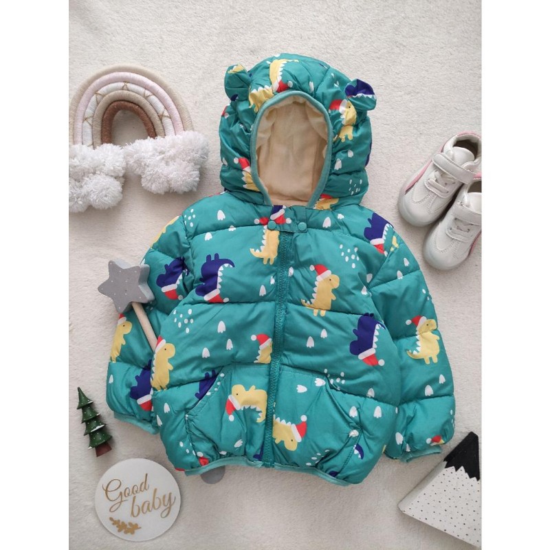 کاپشن سبز با طرح های جذاب کارتنی