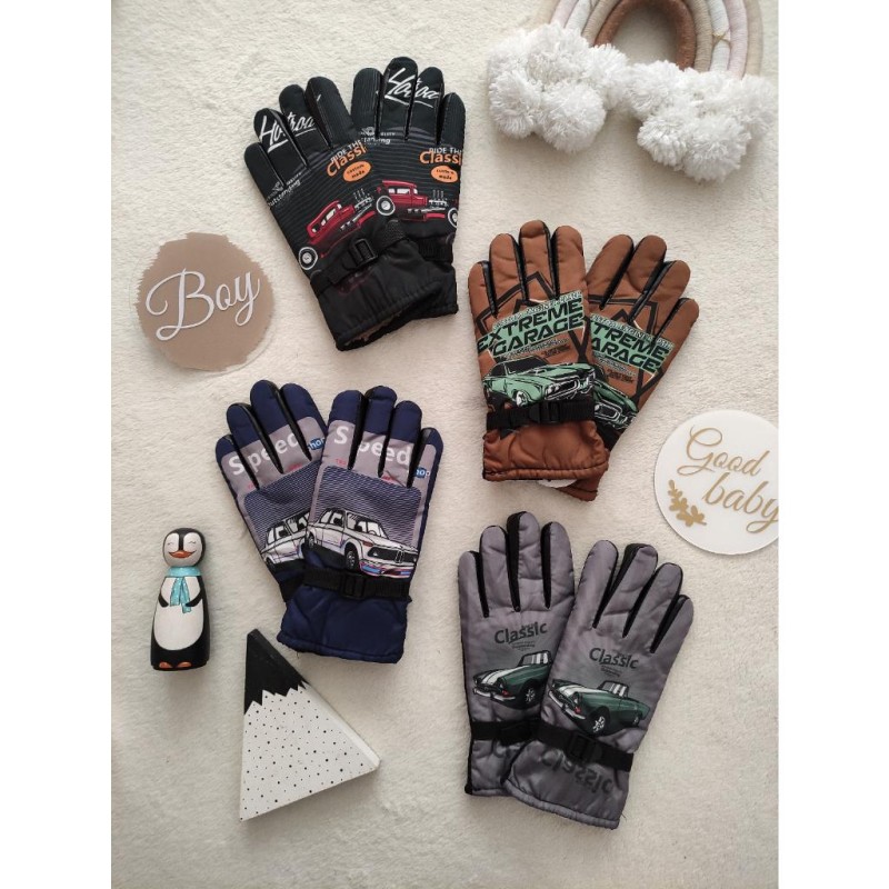 دستکش داخل خز ضد آب طرح ماشین