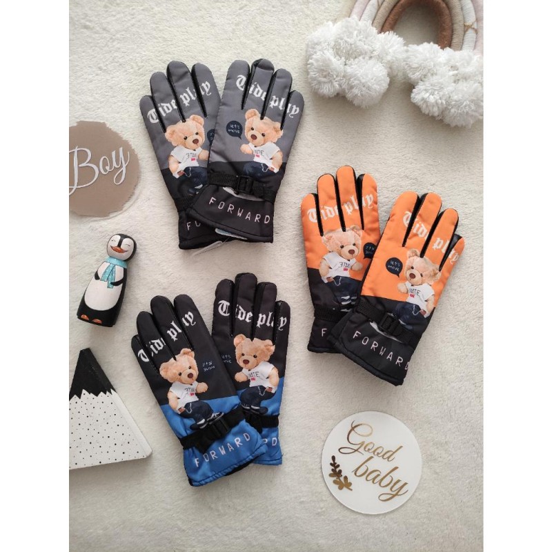 دستکش داخل خز ضد آب طرح خرس