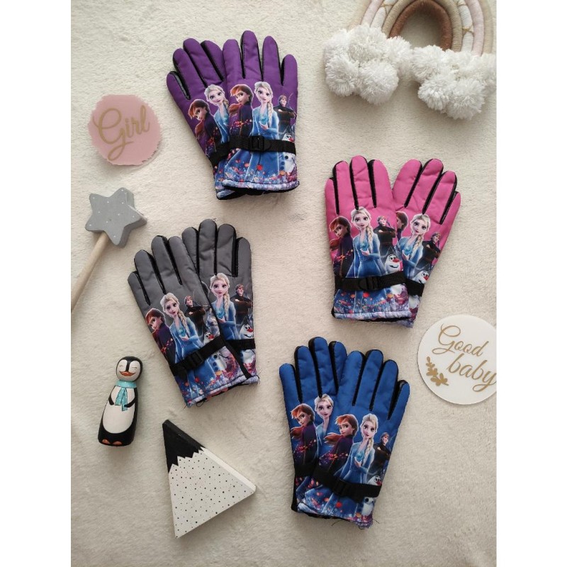 دستکش داخل خز ضد آب طرح دخترانه