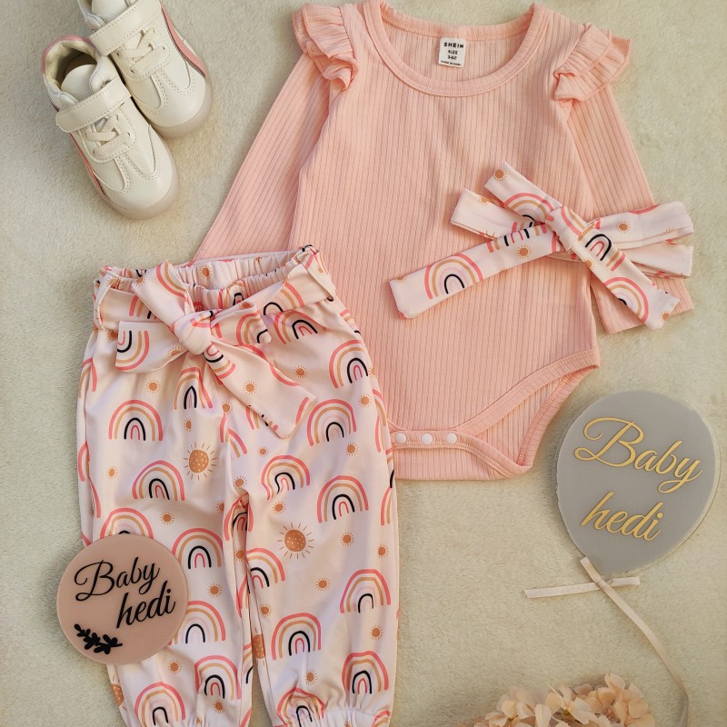 سه تیکه بادی کبریتی و شلوار رنگین کمان