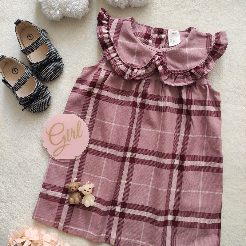 سارافون چهارخونه یقه ب ب