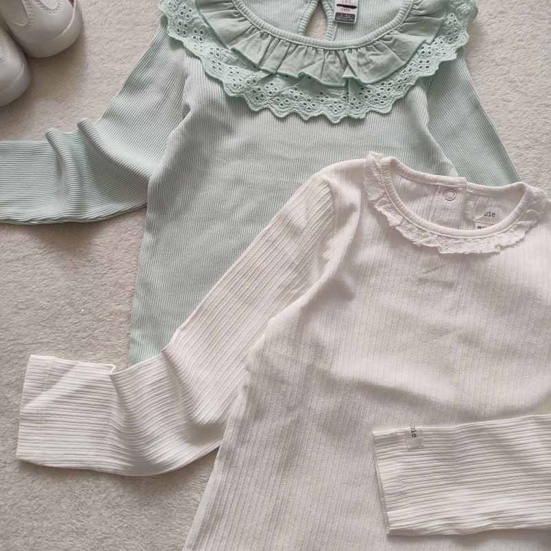 بلوز سفید نیوبای یقه گیپور