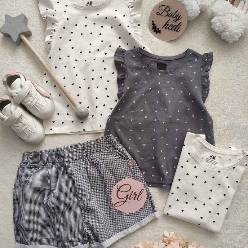 تاپ سفید و طوسی h&m