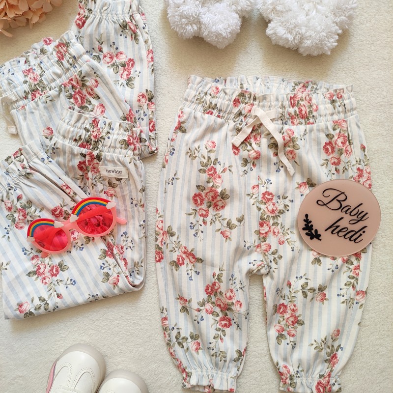 شلوار نخی گلدار نیو*بای