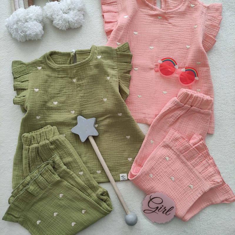 ست تیشرت و شلوار موسلین