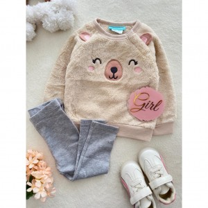 ست بلوز شلوار پولیشی کرم