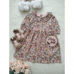 پیراهن گلدار یقه ب ب