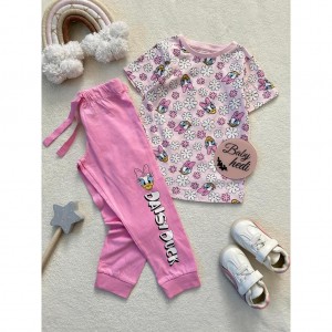 ست تیشرت و شلوار نخی داک