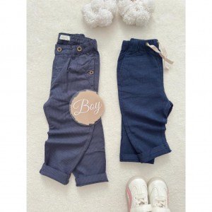 شلوار کتان راه راه مجلسی/ شلوار لینن سورمه ای