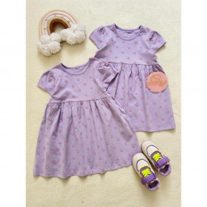 پیراهن نخی بنفش شکوفه