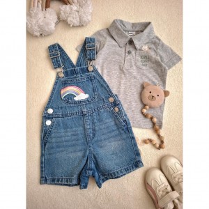 بیلر شورتکی جین رنگین کمان