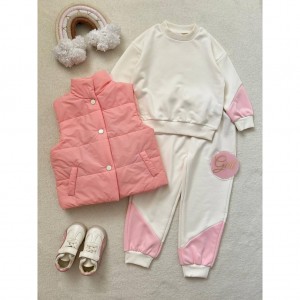 ست سه تکه بلوز شلوار و پافر دخترانه