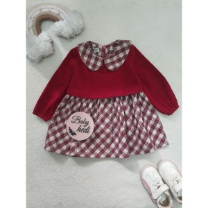 پیراهن یقه ب ب چهارخونه