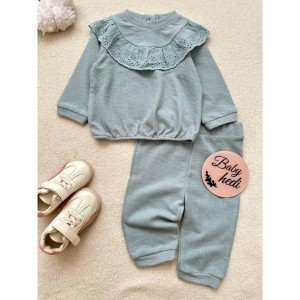 ست بلوز شلوار یقه گیپور