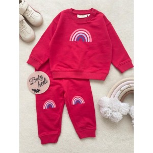 ست بلوز شلوار سرخابی رنگین کمان