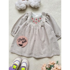 پیراهن چهارخونه گلدوزی