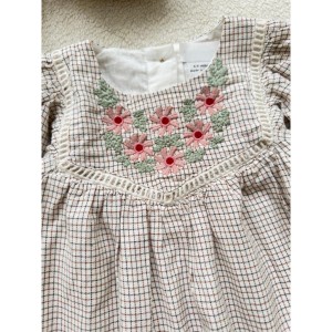 پیراهن چهارخونه گلدوزی