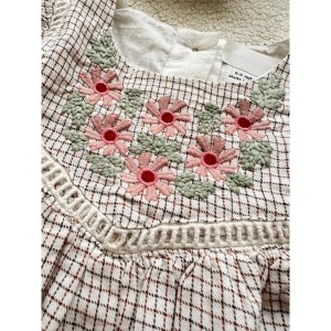 پیراهن چهارخونه گلدوزی