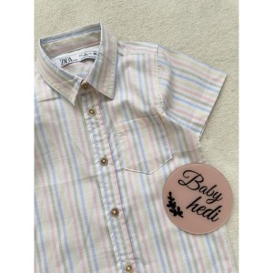 بلوز یقه مردانه راه راه رنگی