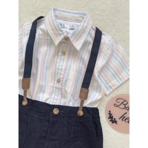 بلوز یقه مردانه راه راه رنگی