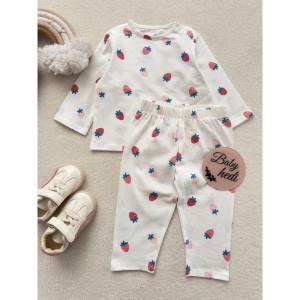 ست بلوز شلوار نخی توت فرنگی