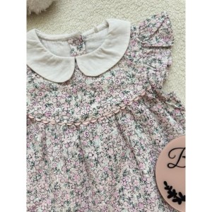 پیراهن یقه ب ب گل ریز